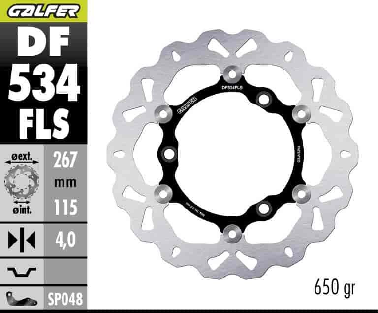 GALFER DF534FLS DISC W FLOATING OVERSIZE (C, STEEL) 267X4MM FOR YAMAHA AEROX