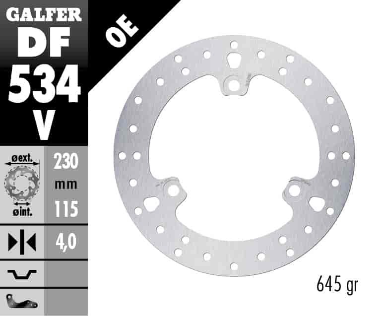 Second image of GALFER DF534V ROUND DISC FIXED 230X4MM FOR YAMAHA AEROX