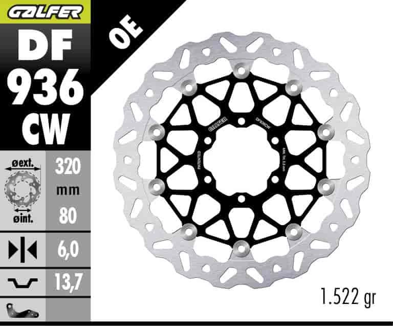 Second image of GALFER DF936CW DISC W FLOATING COMPLETE (C, ALU,) 320X6MM FOR BMW S1000RR M1000RR
