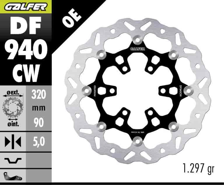 GALFER DF940CW DISC W FLOATING COMPLETE (C, ALU,) 320X5MM FOR KTM & HUSQVARNA