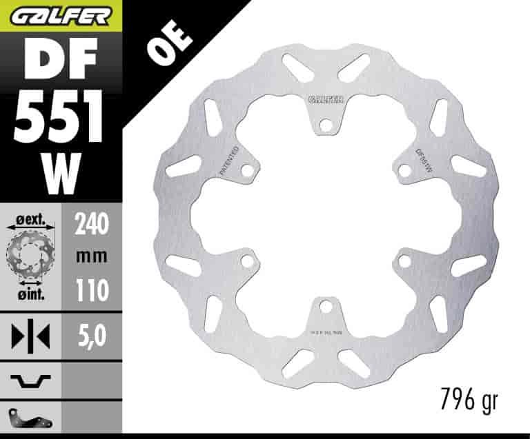 GALFER DF551W REAR DISC FOR ROYAL ENFIELD CLASSIC 500 / GT650 / HIMALAYAN 411 / INTERCEPTOR 650 / SCRAM 411 / SCRAMBLER 500 / SHOTGUN 650 /THUNDERBIRD