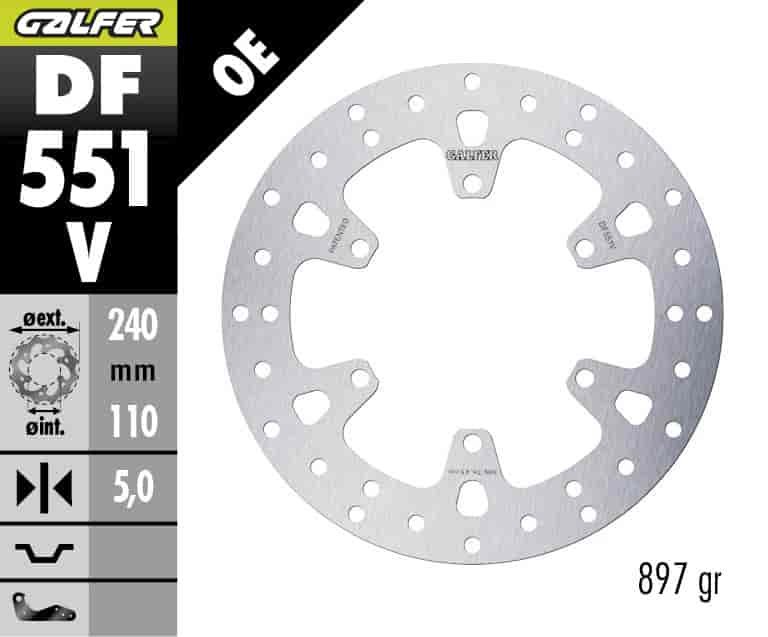 GALFER DF551V REAR DISC FOR ROYAL ENFIELD CLASSIC 500 / GT650 / HIMALAYAN 411 / INTERCEPTOR 650 / SCRAM 411 / SCRAMBLER 500 / SHOTGUN 650 /THUNDERBIRD