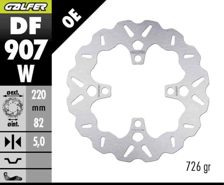 GALFER DF907W REAR DISC W FIXED 220X5MM FOR TRIUMPH MOTORCYCLES