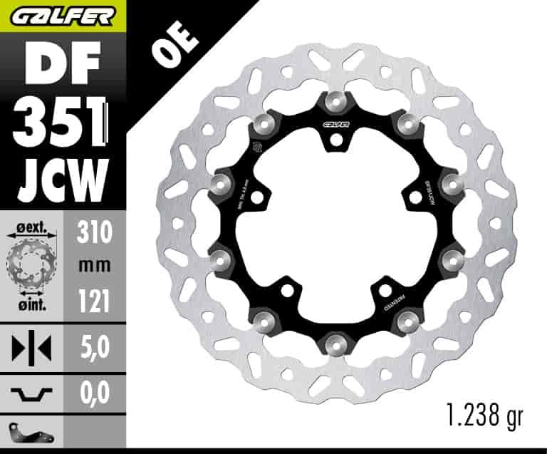 GALFER DF351JCW DISC WAVE FLOATING COMPLETE (C. ALU.) 310X5MM FOR SUZUKI