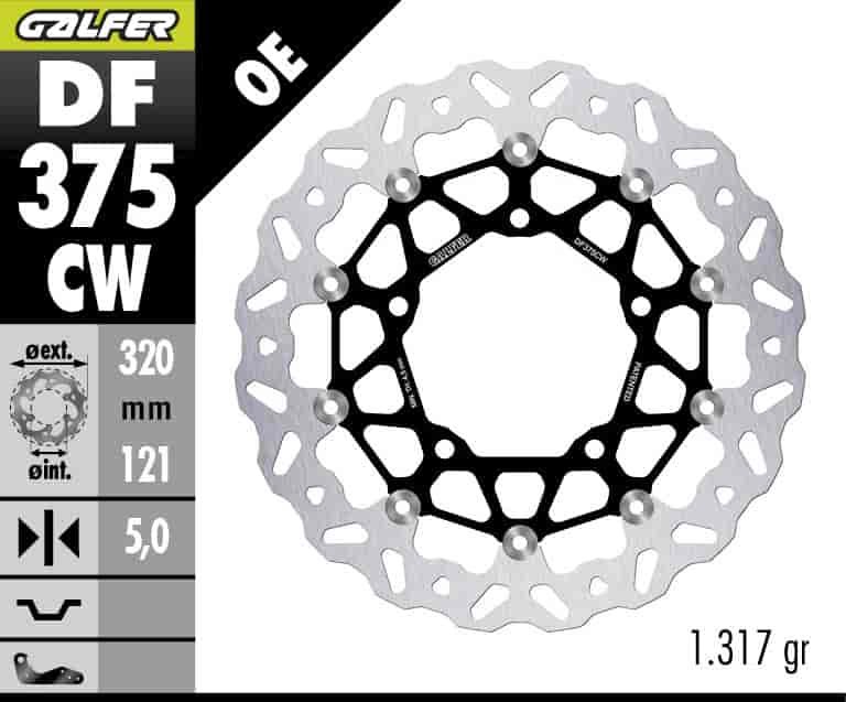 GALFER DF375CW DISC W FLOATING COMPLETE (C, ALU,) 320X5,5MM FOR SUZUKI GSX1300R HAYABUSA