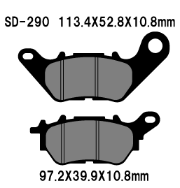 Second image of  YAMAHA  MT250  BRAKE PADS BY FRANDO [CT1 Dupont]  SD-290  Year 16  -Rear [CT1-0122] MT-25 (B042) 