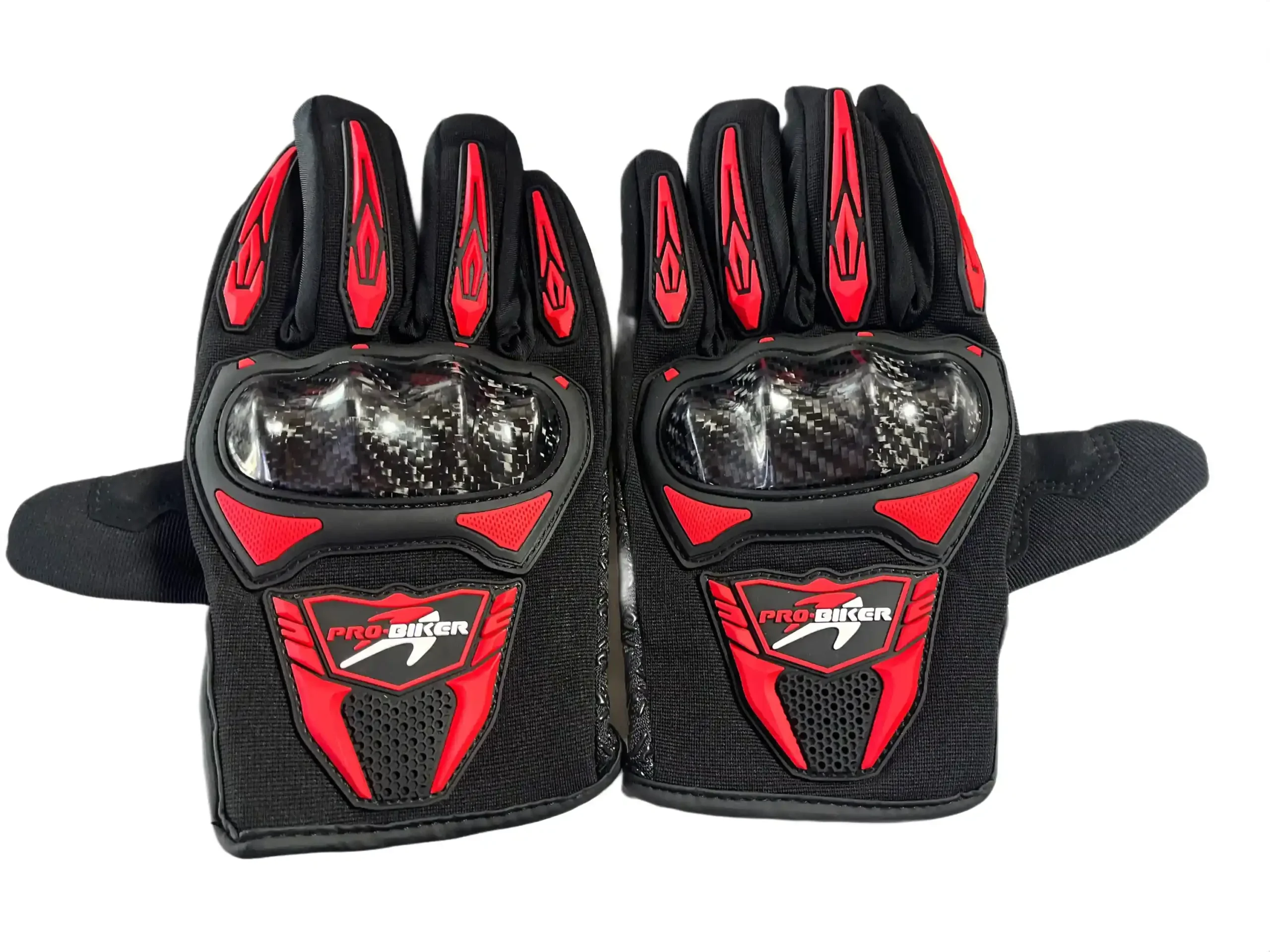 Pro Biker Riding Gloves – Carbon Look Knuckle Protection