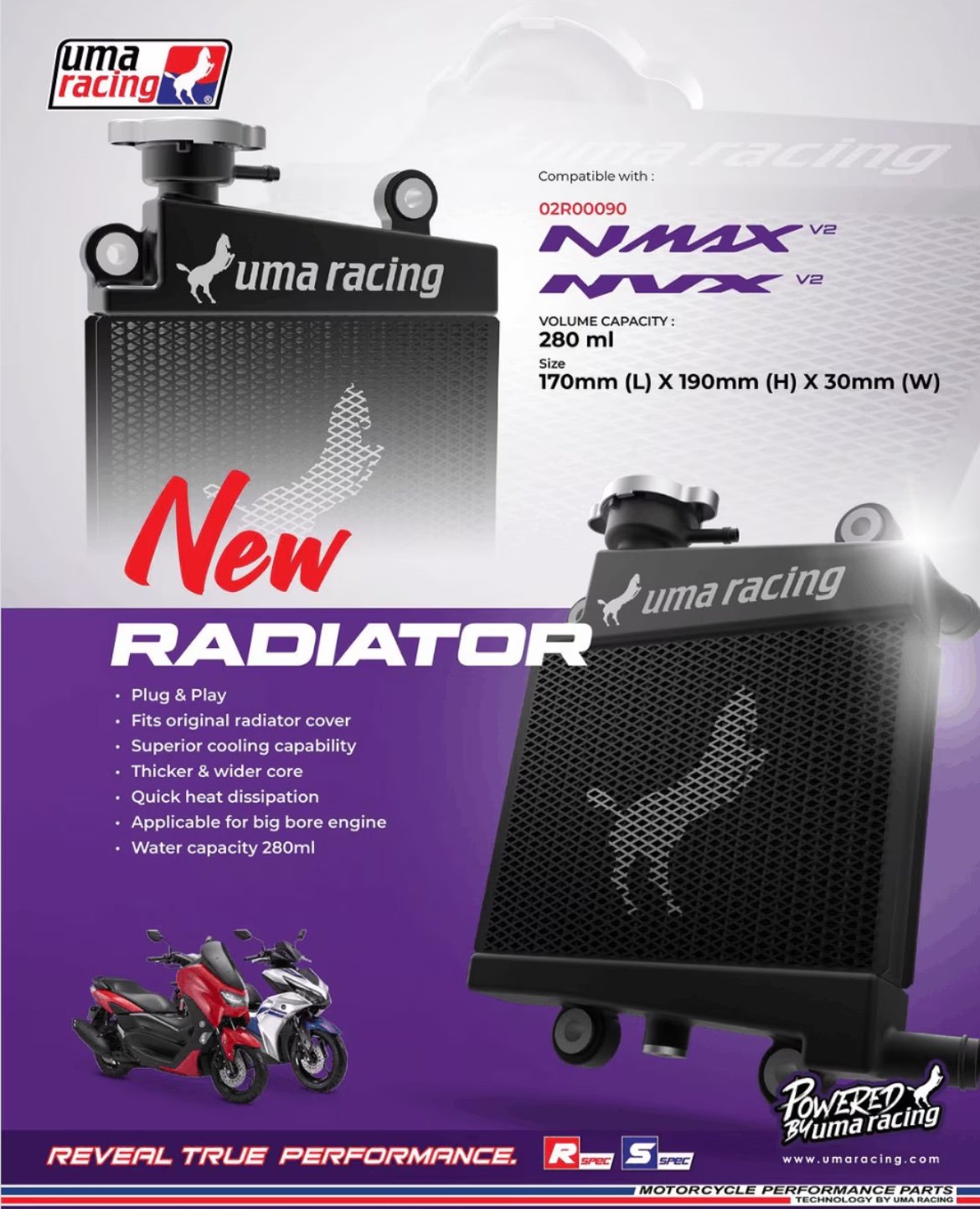 Second image of UMA RACING RADIATOR AEROX 02R00090