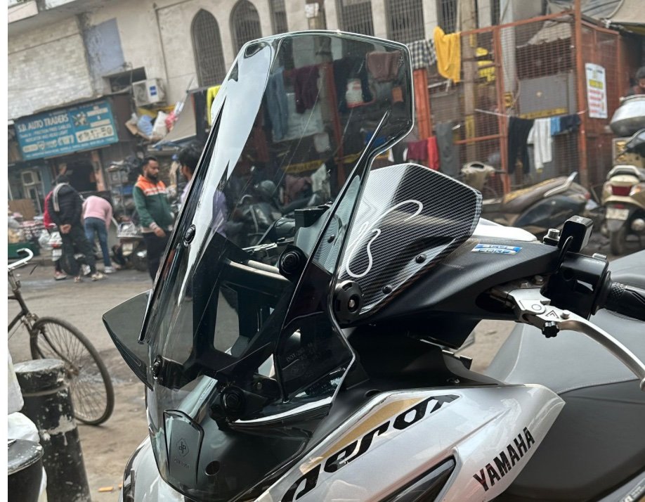 YAMAHA AEROX ACCESSORIES INDIA YAMAHA AEROX ZHIPAT WINDSHIELD VISOR GLASS MADE IN VIETNAM V2 NEW SHAPE DESIGN ADVENTURE TOURING GLASS