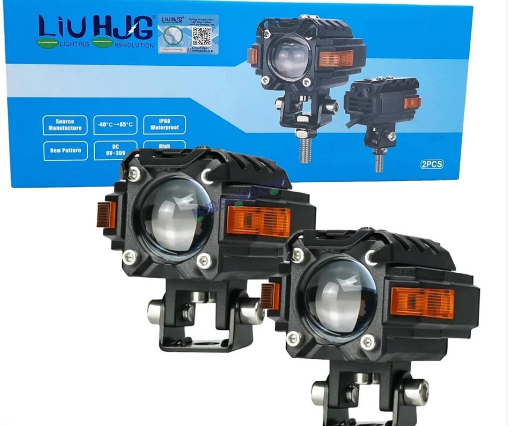Second image of HJG Hazard Single Lens Foglight with Wiring Kit 80W New Model with Red Orange Hazard DRL Foglight Ultra Wide Dual Intensity LED Fog Lights White/Yellow (2*40W= 80W Total) Universal For All Cars & Bikes LIU HJG Hazard S59 1 Lens Fog with Wiring Harness Kit