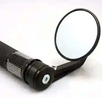 Second image of Motorcycle Bar End Round Rear View Mirrors for Bikes (Set of 2)
