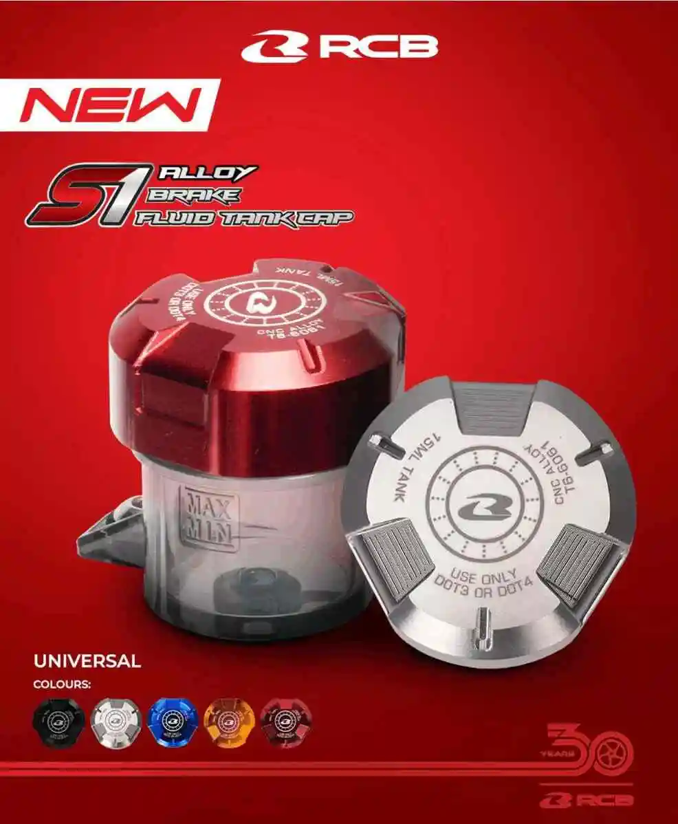 RCB S1 ALLOY BRAKE FLUID TANK CAP 15 ml 01BF004 ( SILVER )